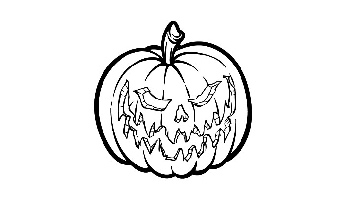 How to draw a scary pumpkin